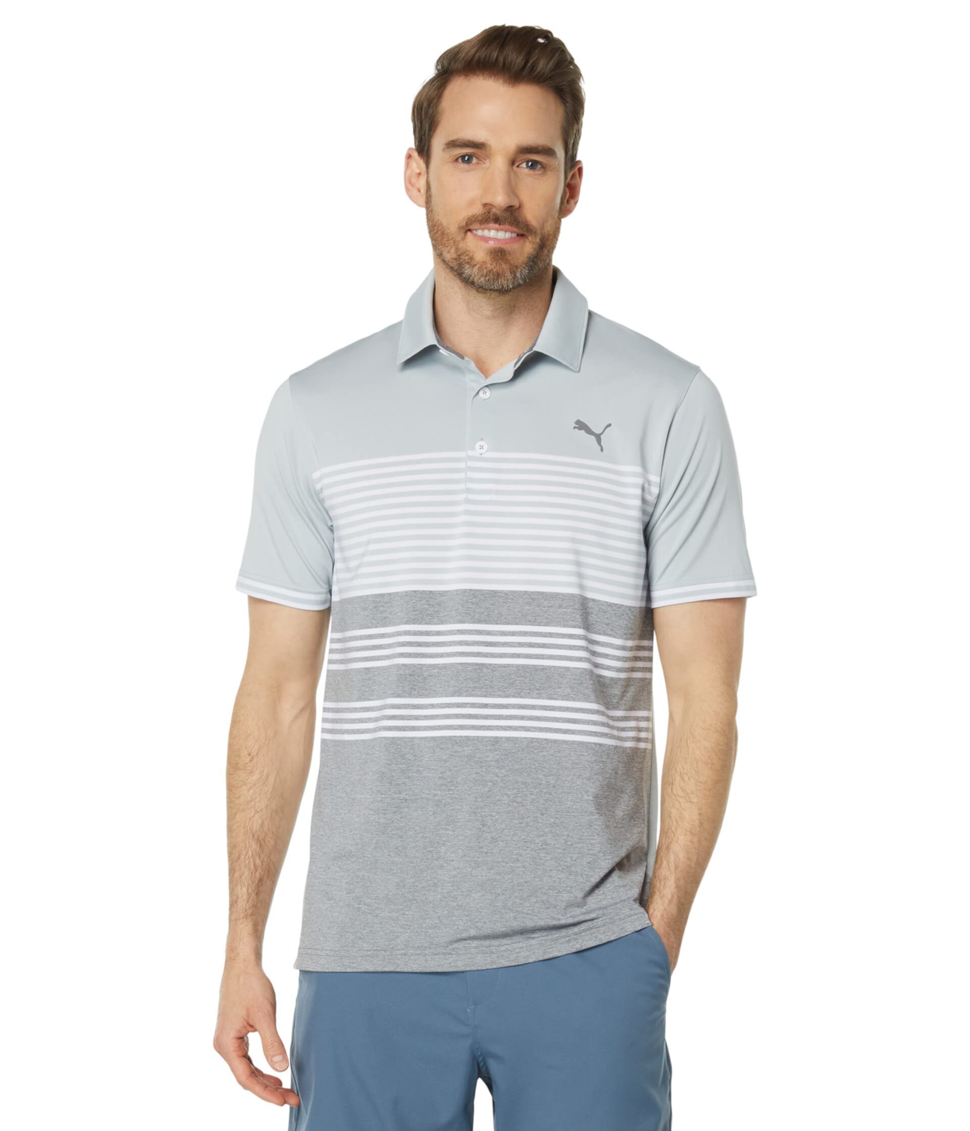 PUMA Golf Polos Mattr Track с UPF 40 и 92% переработанного полиэстера, легкая и быстрая сушка PUMA Golf