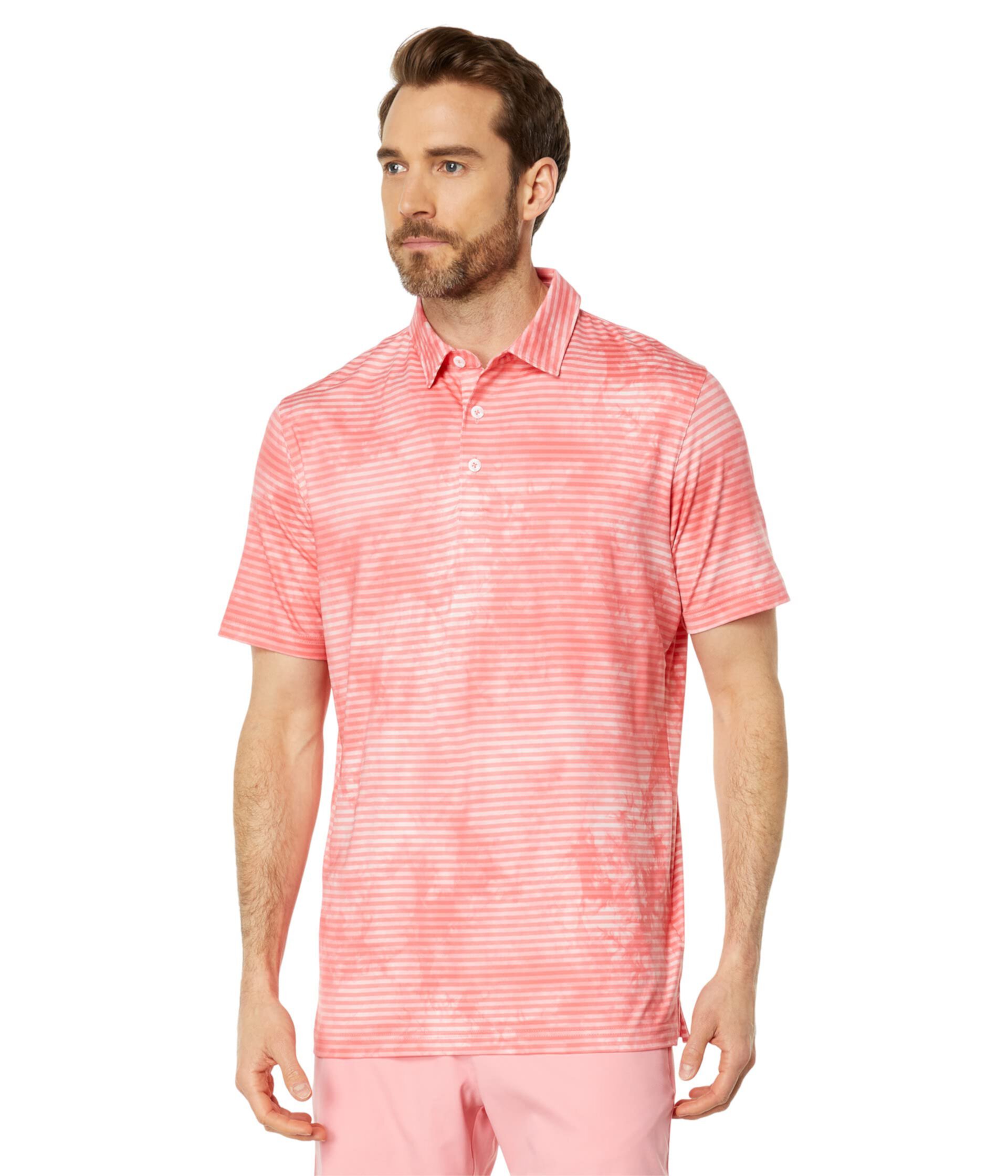 PUMA Golf Cloudspun Dye Stripe Polo с воротником, короткими рукавами и полосатым дизайном PUMA Golf