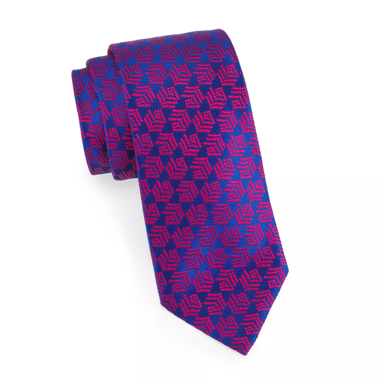 Шелковый жаккардовый галстук в диагональную полоску Charvet