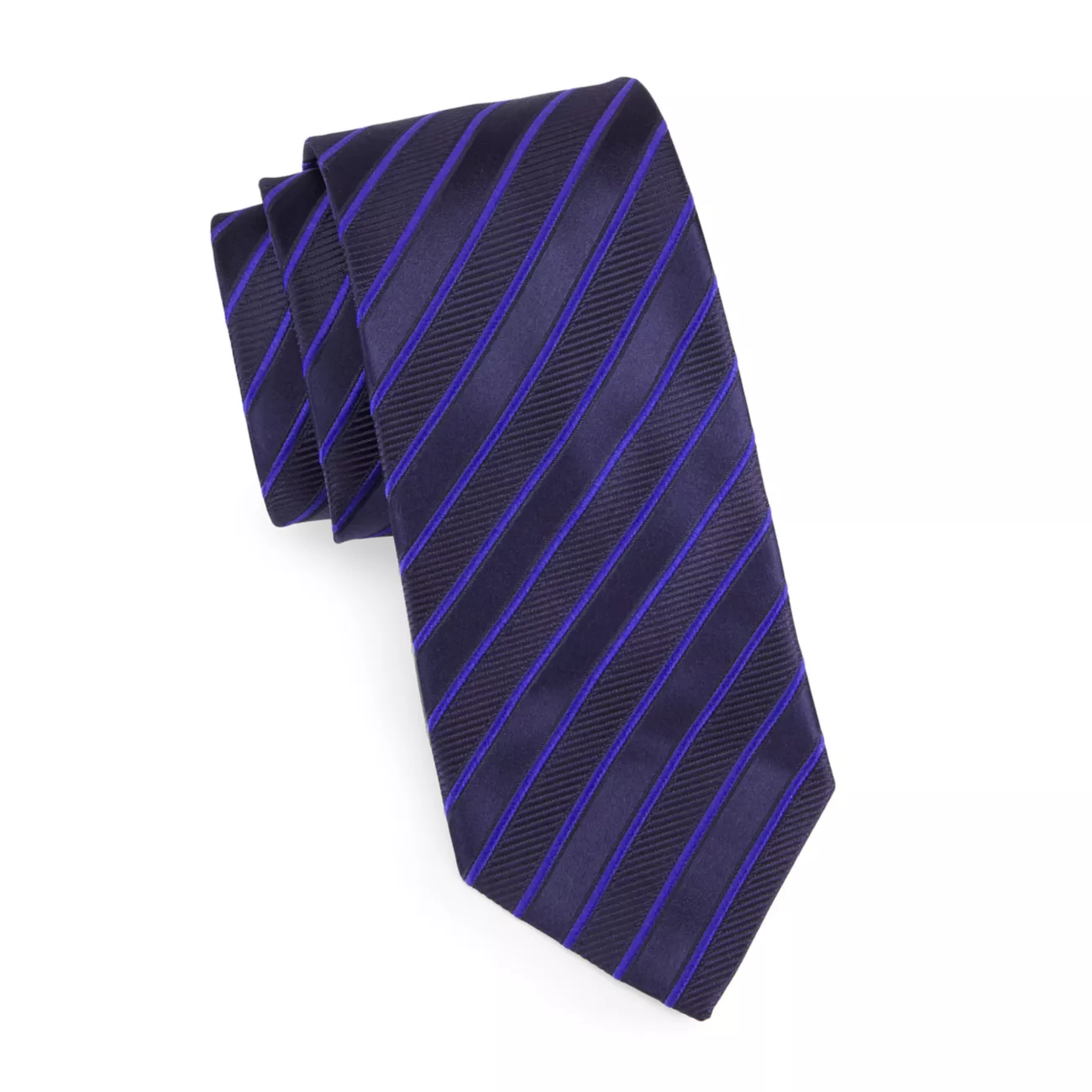 Шелковый жаккардовый галстук в диагональную полоску Charvet