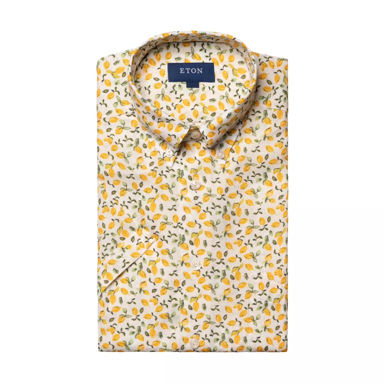 Рубашка приталенного кроя с короткими рукавами и принтом лимона Eton