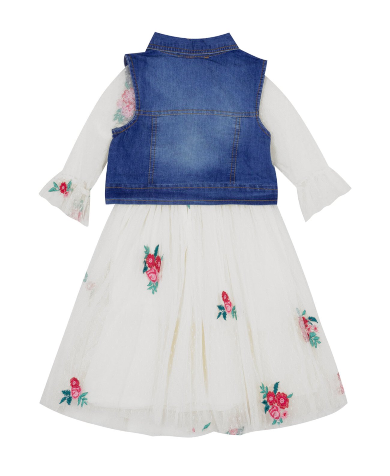 Платье из джинсовой ткани с вышивкой для девочек для малышей Rare Editions