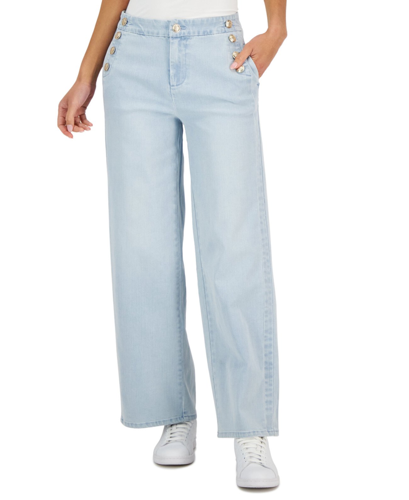 Широкие джинсы Petite Sailor Button, созданные для Macy's Charter Club