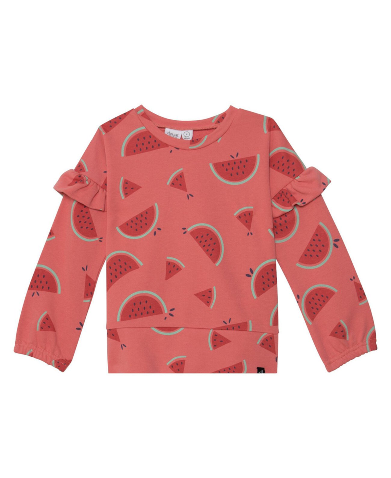 Худи Deux par Deux Для девочек Printed French Terry Coral Watermelon Deux par Deux