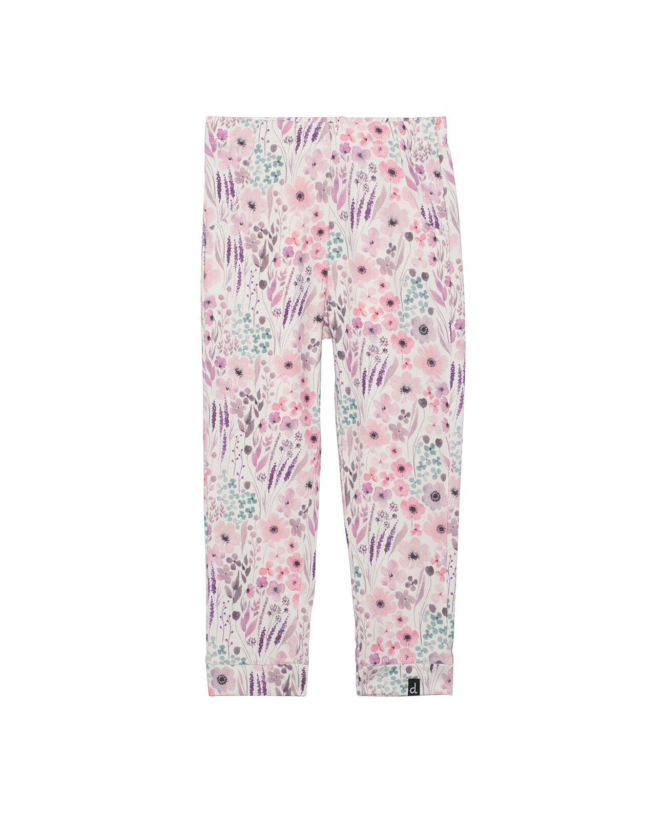 Girl Printed Sweatpant Pink Watercolor Flowers - Toddler|Child Deux par Deux