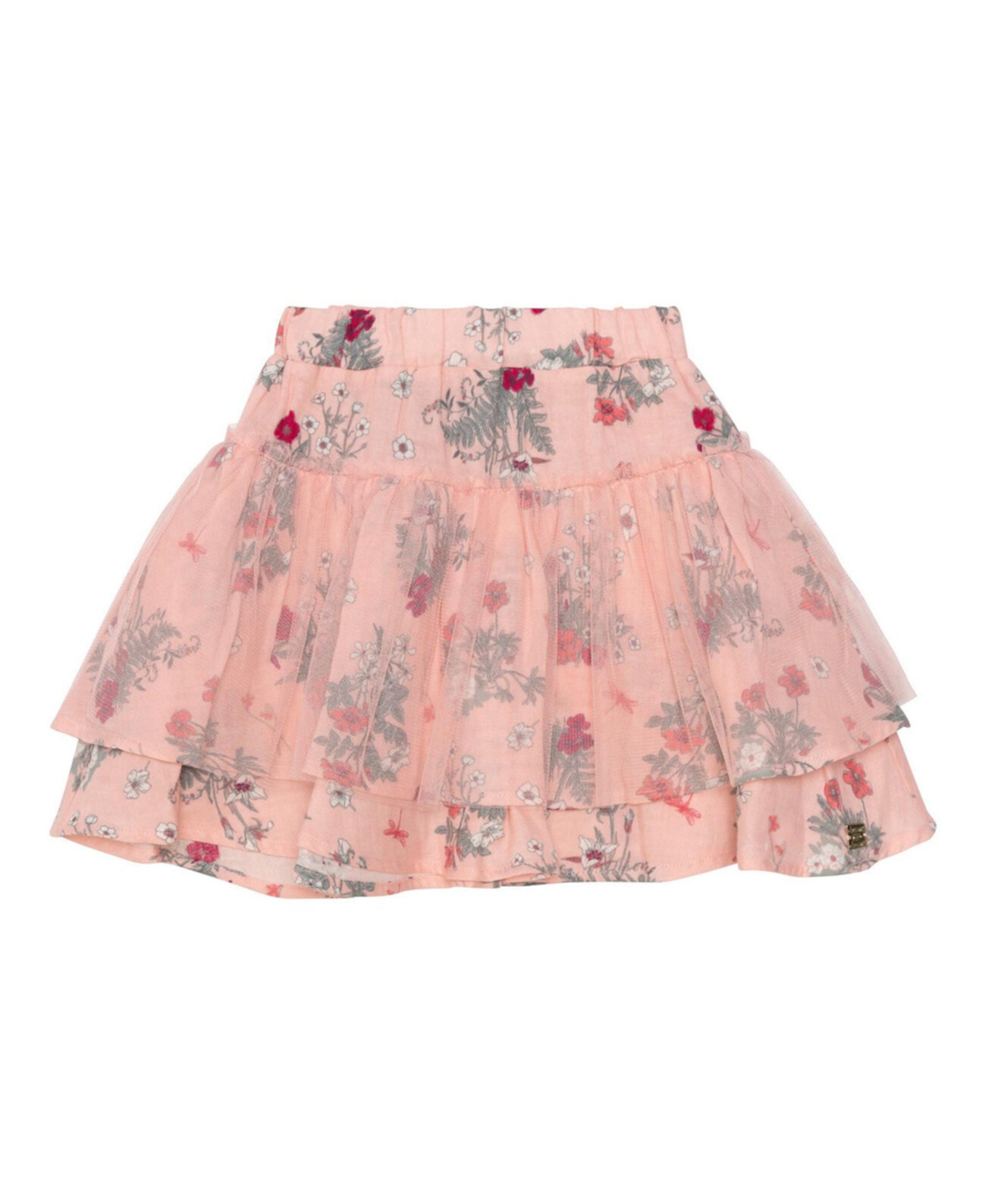 Юбка с принтом для девочек и тюлем в винтажном стиле с розовыми ботаническими цветами — для малышей|ребенок Deux par Deux
