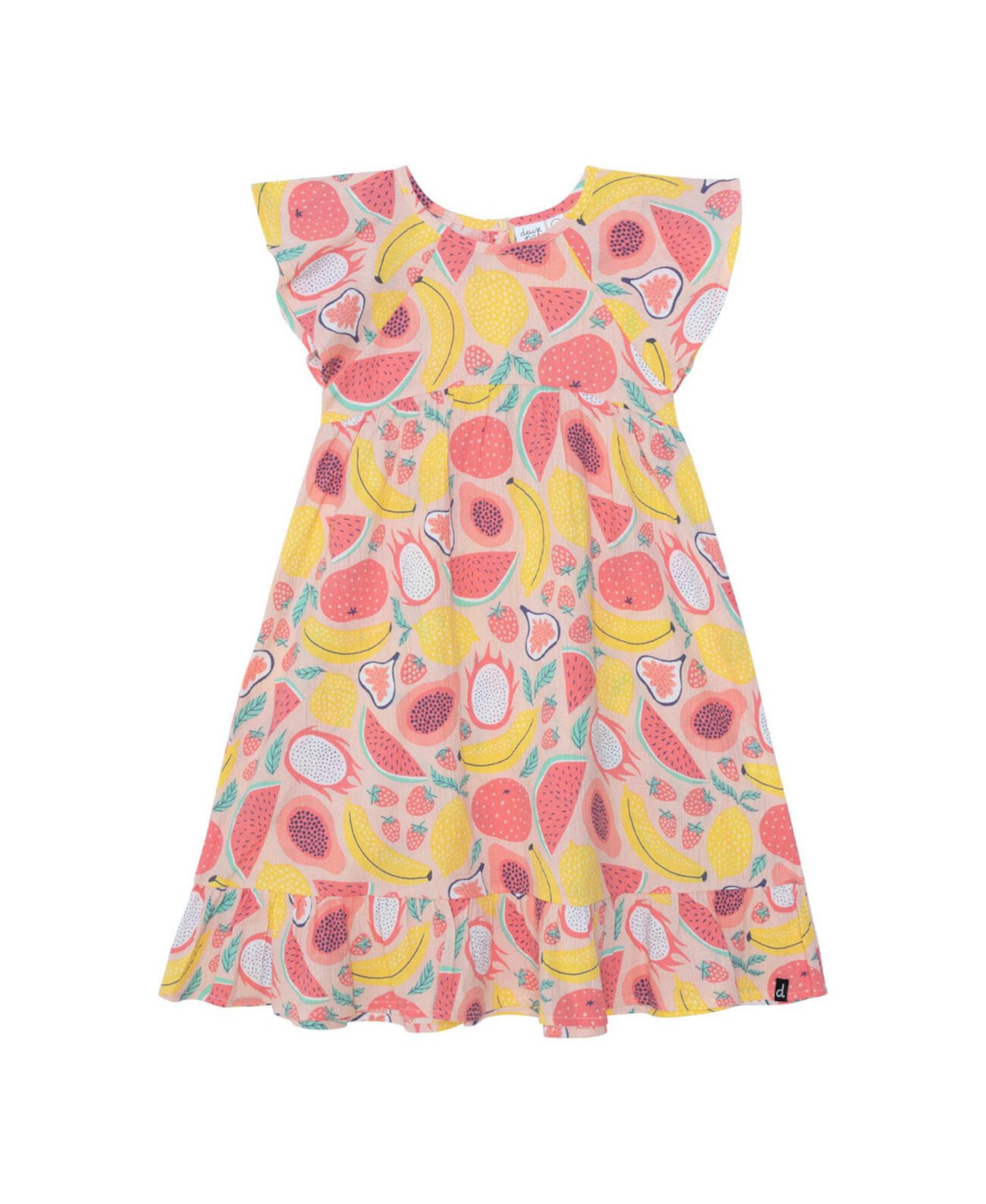 Платье миди с принтом для девочек Coral Fruits - Ребенок Deux par Deux