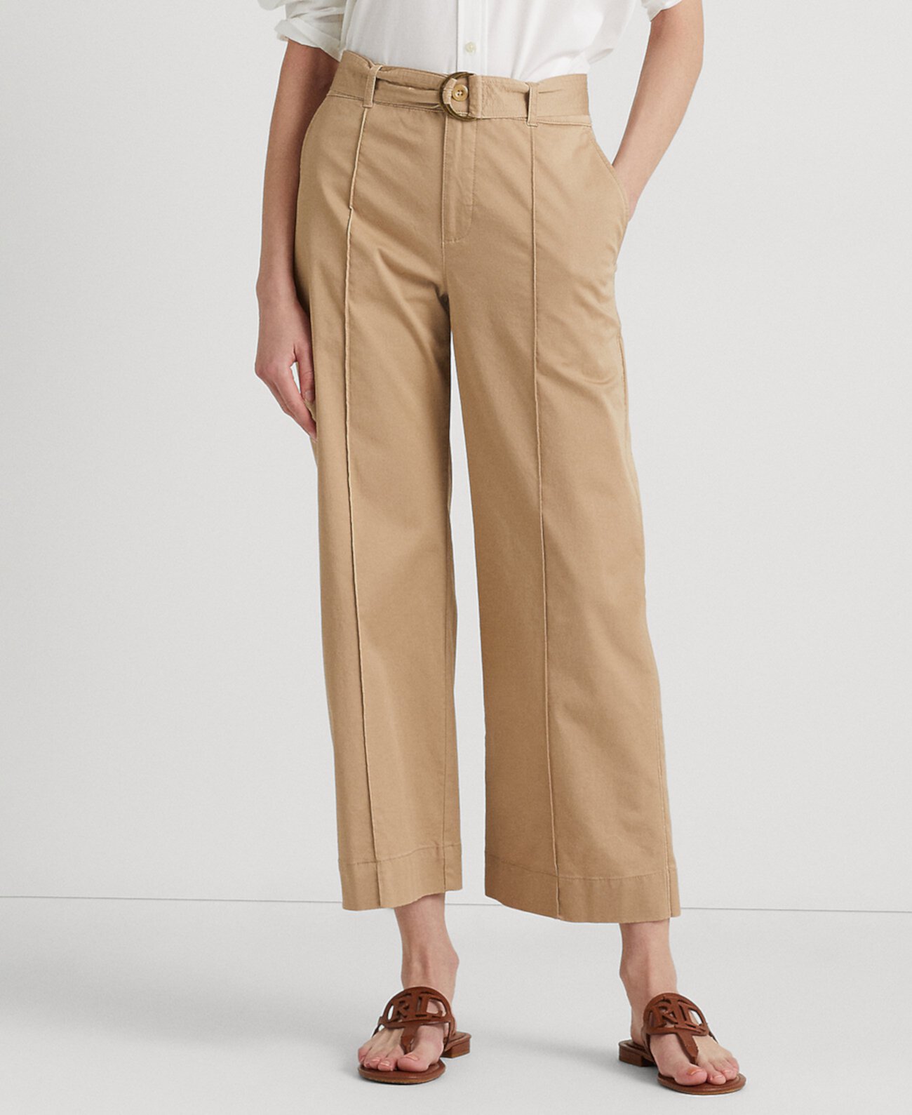 Женские широкие брюки из микрошлифованного твила с поясом и поясом Ralph Lauren