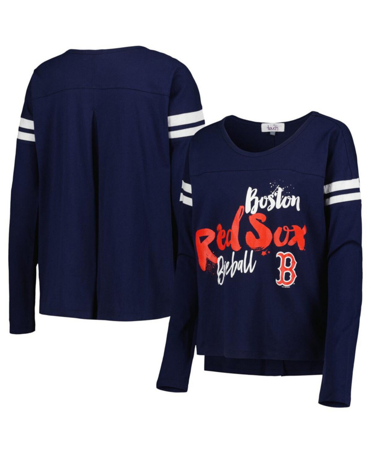 Женская футболка с длинным рукавом Boston Red Sox, 100% хлопок, свободный крой Touch