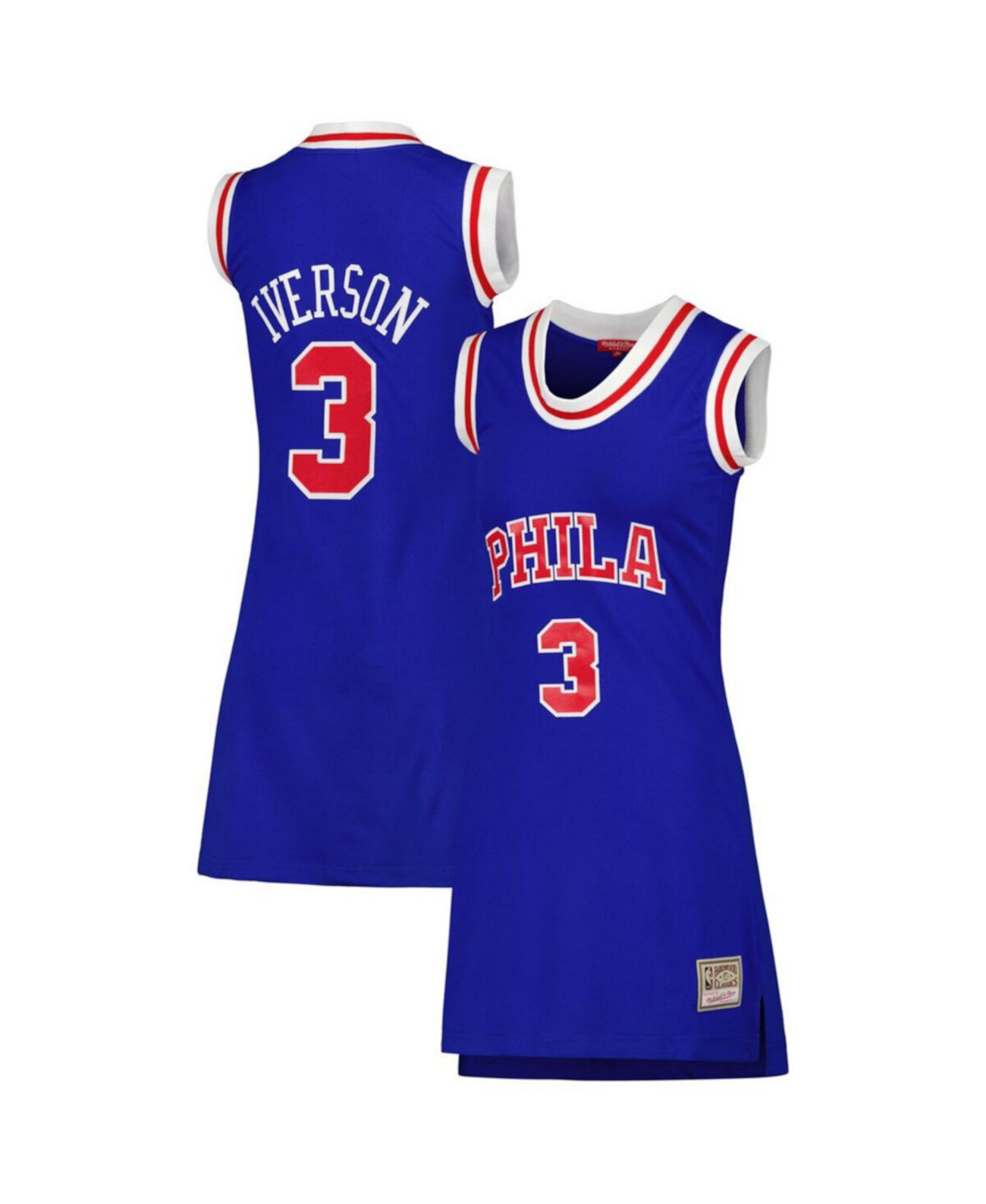 Женское трикотажное платье Allen Iverson Royal Philadelphia 76ers 1996 из твердой древесины с именем и номером игрока Mitchell & Ness