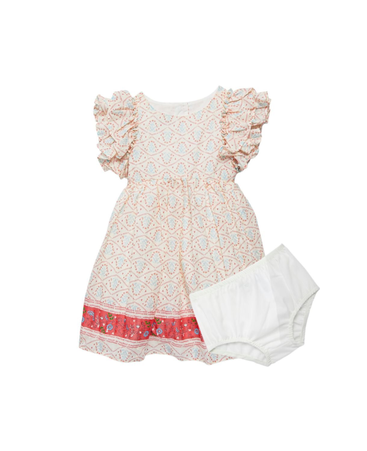 Двухсекционное платье с развевающимися рукавами для маленьких девочек и amp; Комплект шароваров Pippa & Julie