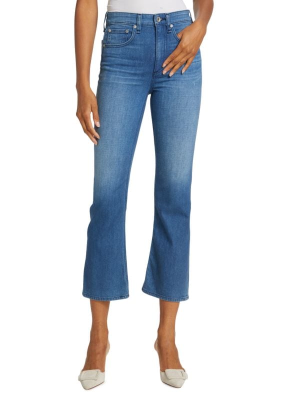 Эластичные расклешенные джинсы до щиколотки Nina с высокой посадкой Rag & Bone
