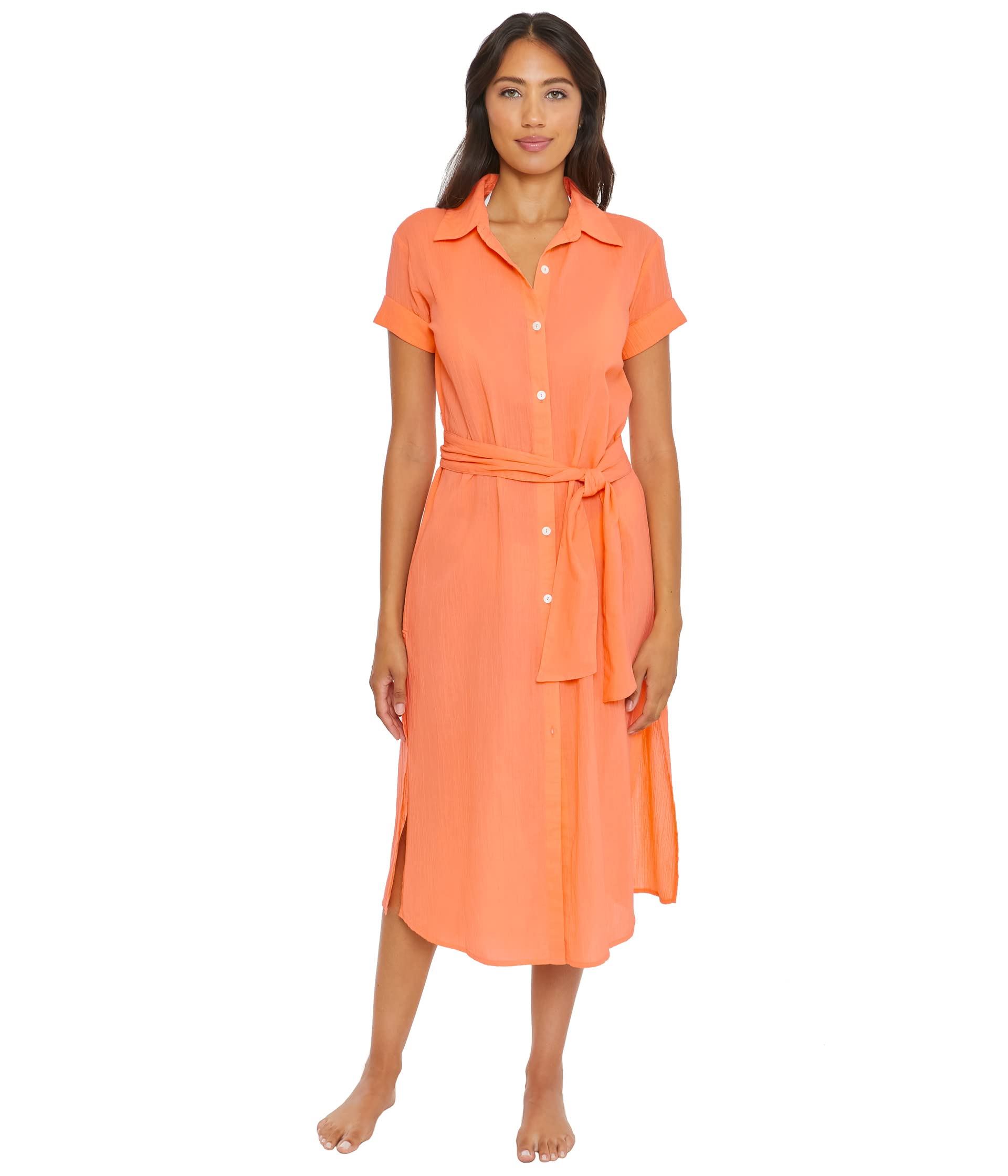 Женское Пляжное Платье BECCA Gauzy Button-Down Shirtdress Cover-Up BECCA