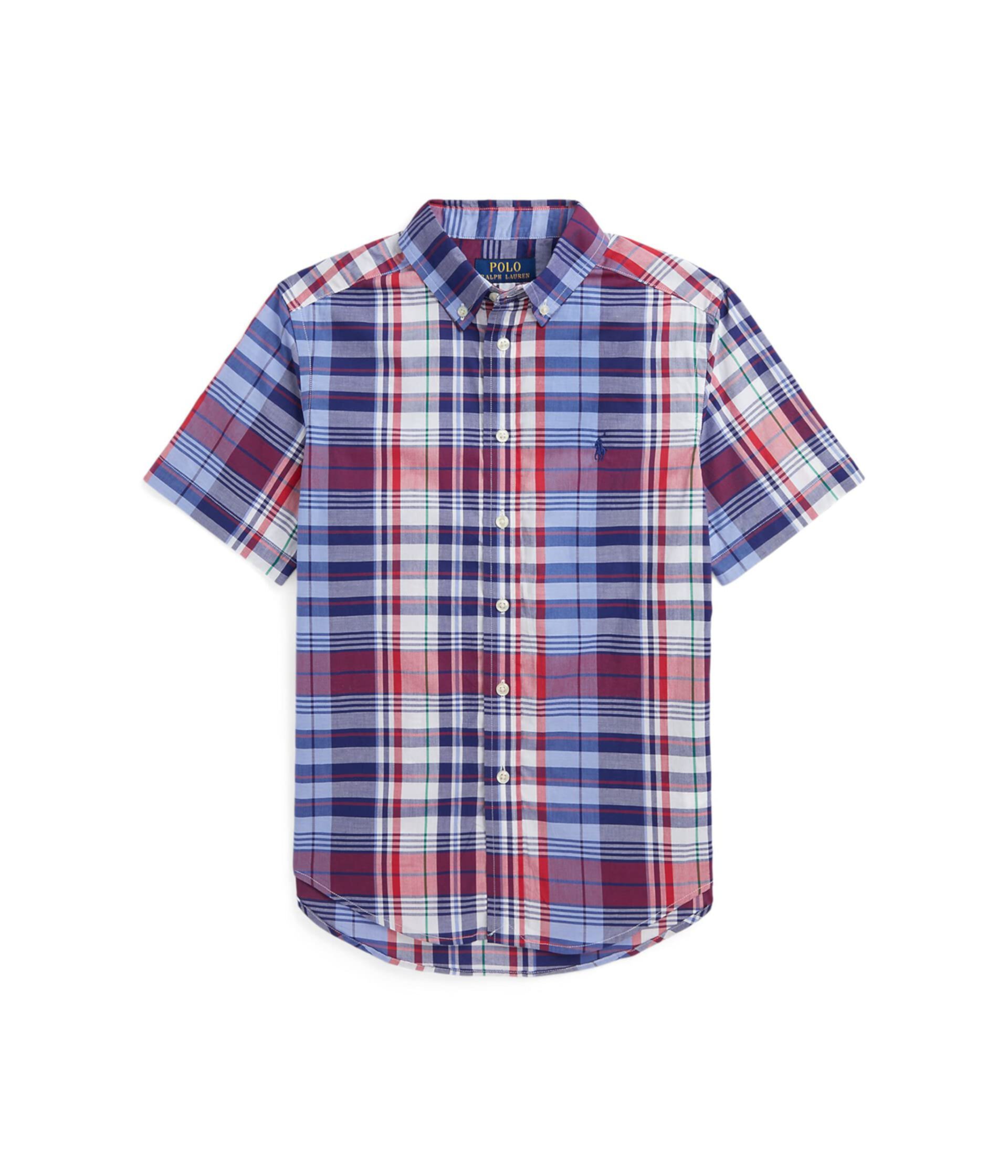 Рубашка из поплина с короткими рукавами и геометрическим рисунком (для больших детей) Polo Ralph Lauren