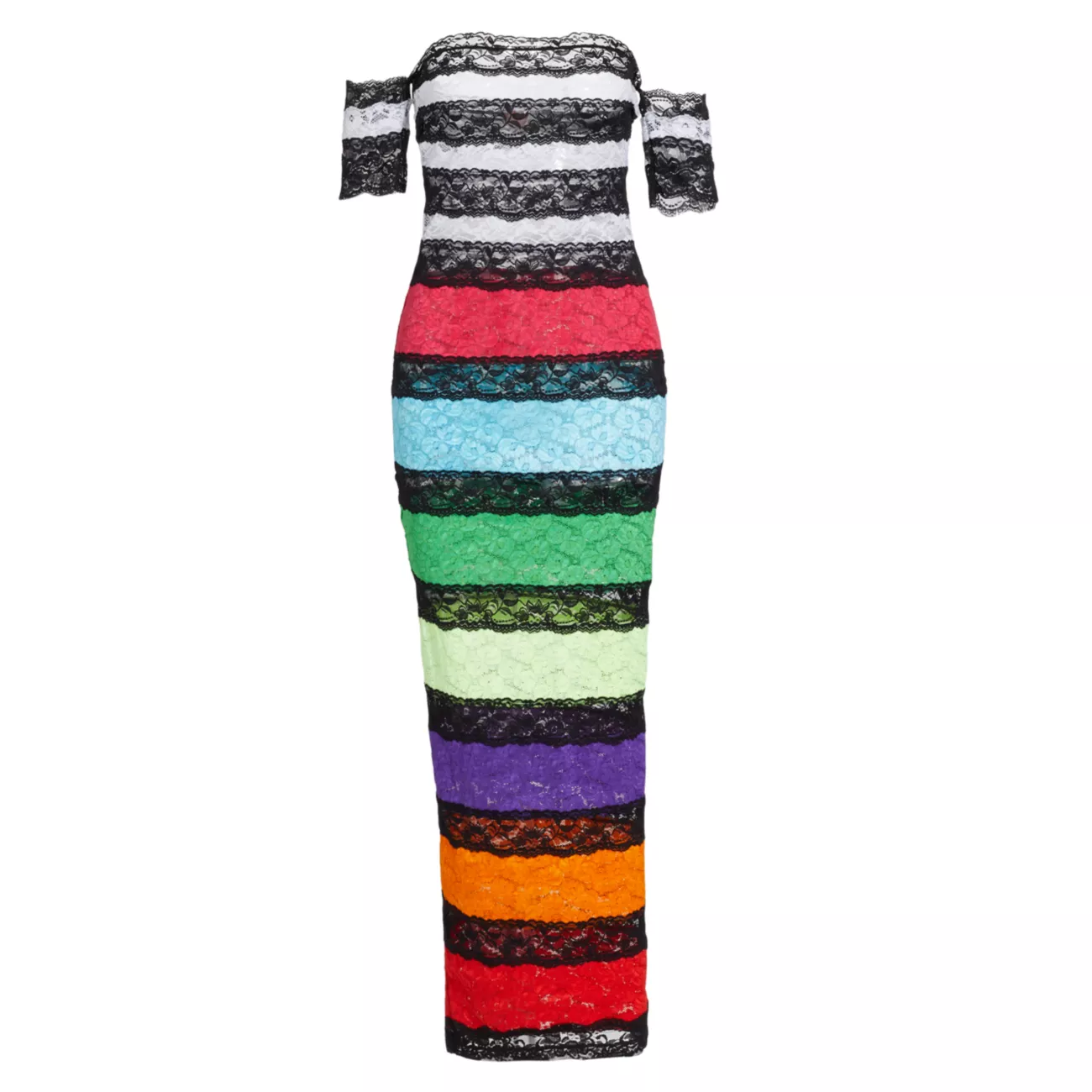 Prism Collection Кружевное платье макси с цветными блоками BruceGlen