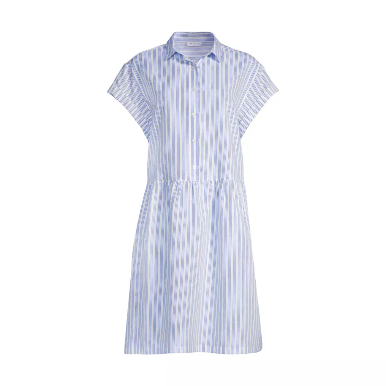 Полосатое платье-рубашка из смесового хлопка ROSSO35