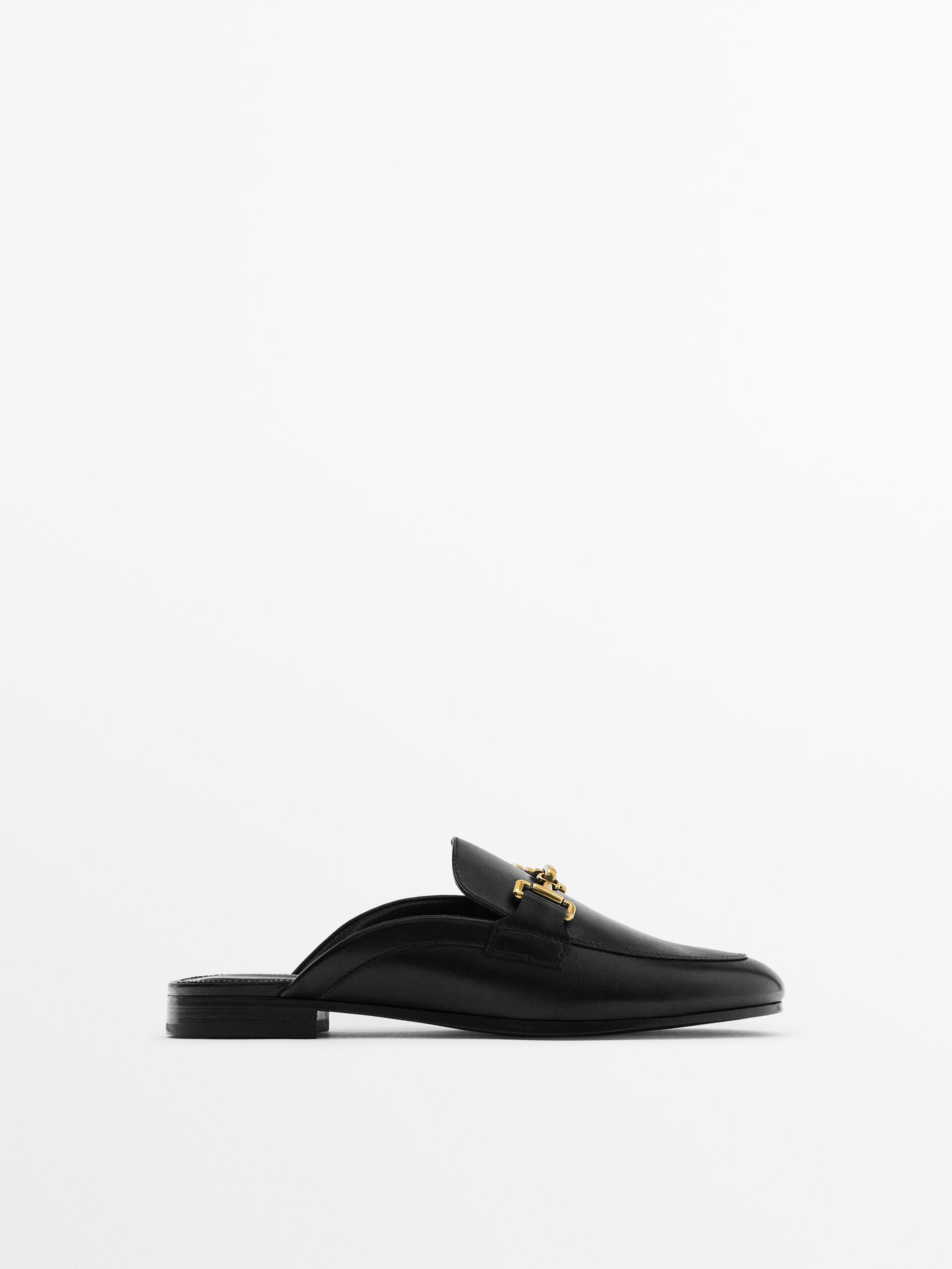 Zara leather mule store loafers