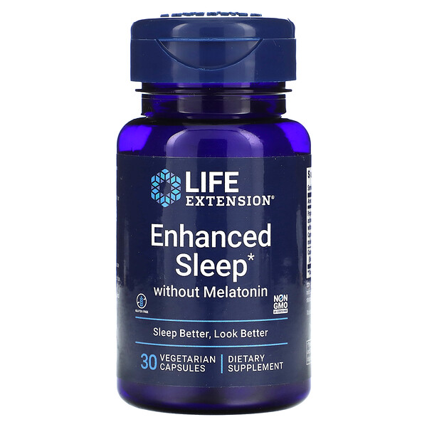 Enhanced Sleep without Melatonin, 30 Vegetarian Capsules Life Extension