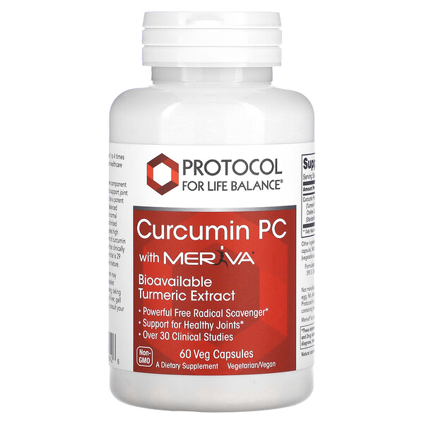 Curcumin PC с Меривой, 60 растительных капсул Protocol for Life Balance