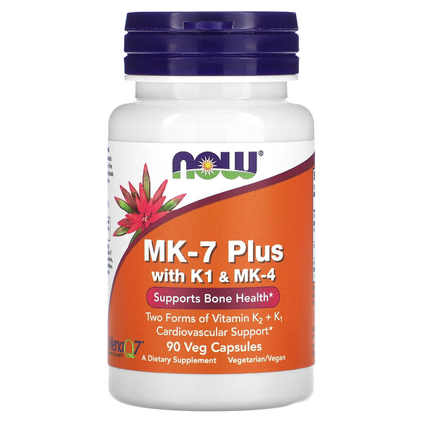 MK-7 Plus с K1 & MK-4 - 90 растительных капсул - NOW Foods NOW Foods
