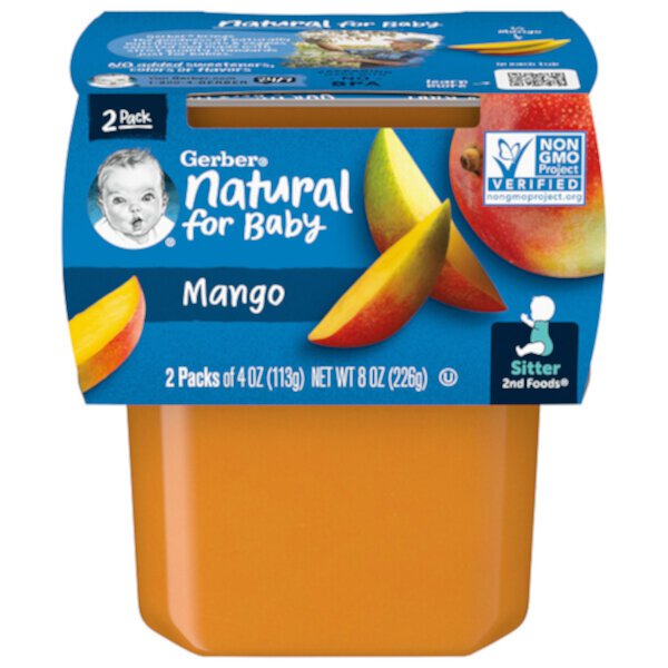 Natural for Baby, 2nd Foods, Mango, 2 Pack, 4 oz (113 g) Each GERBER