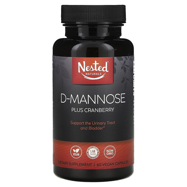 D-Mannose Plus Клюква - 60 веганских капсул - Nested Naturals Nested Naturals