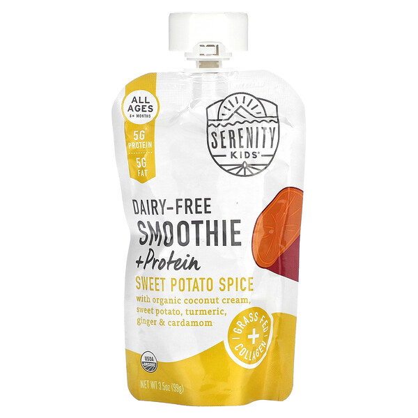Dairy-Free Smoothie + Protein, All Ages 6+ Months, Sweet Potato Spice, 3.5 oz (99 g) Serenity Kids