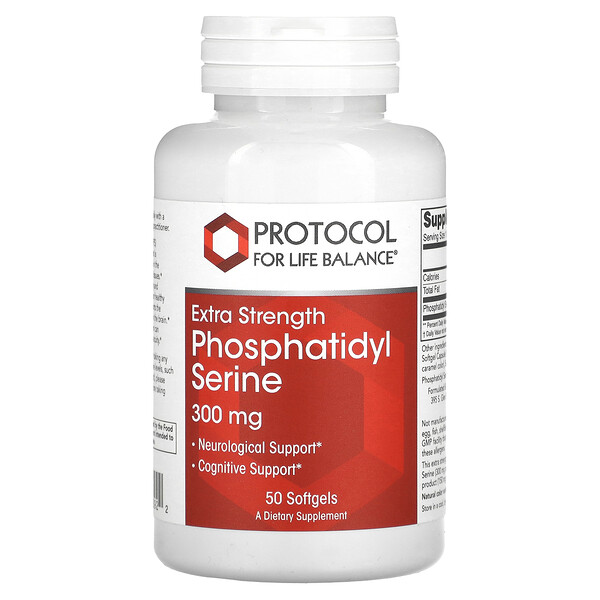 Extra Strength Phosphatidyl Serine, 300 mg, 50 Softgels Protocol for Life Balance