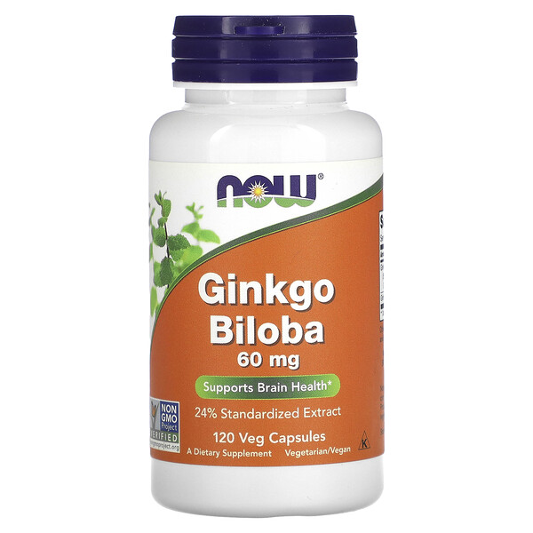 Гинкго Билоба - 60 мг - 120 вегетарианских капсул - NOW Foods NOW Foods