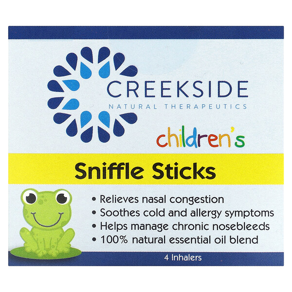 Children's Sniffle Sticks, 4 Inhalers Creekside Natural Therapeutics