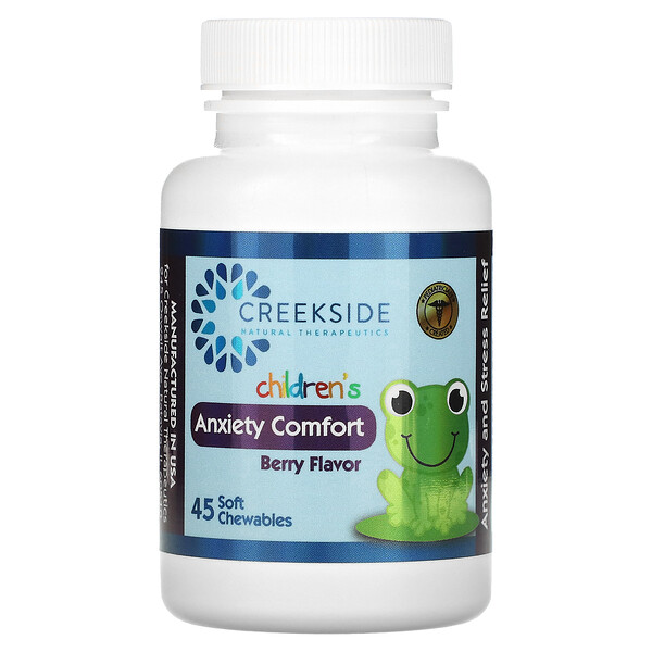 Children's, Anxiety Comfort, ягоды, 45 мягких жевательных таблеток Creekside Natural Therapeutics
