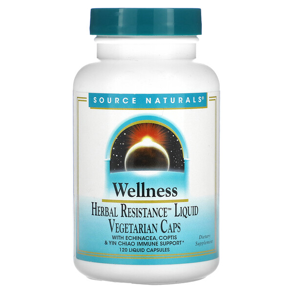 Wellness Herbal Resistance Liquid, 120 жидких капсул Source Naturals