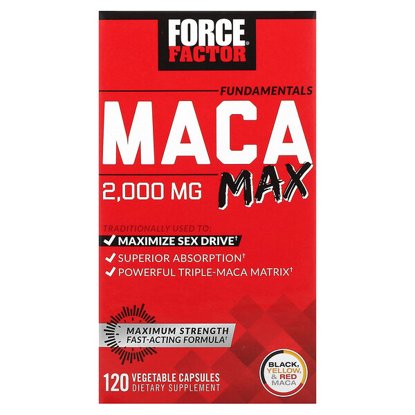 Fundamentals, Мака Макс, 500 мг, 120 растительных капсул Force Factor