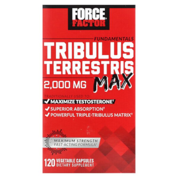 Tribulus Terrestris Max, 500 мг - 120 растительных капсул - Force Factor Force Factor