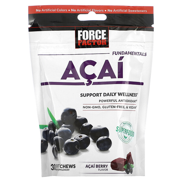 Fundamentals, Асаи, 30 мягких жевательных конфет Force Factor