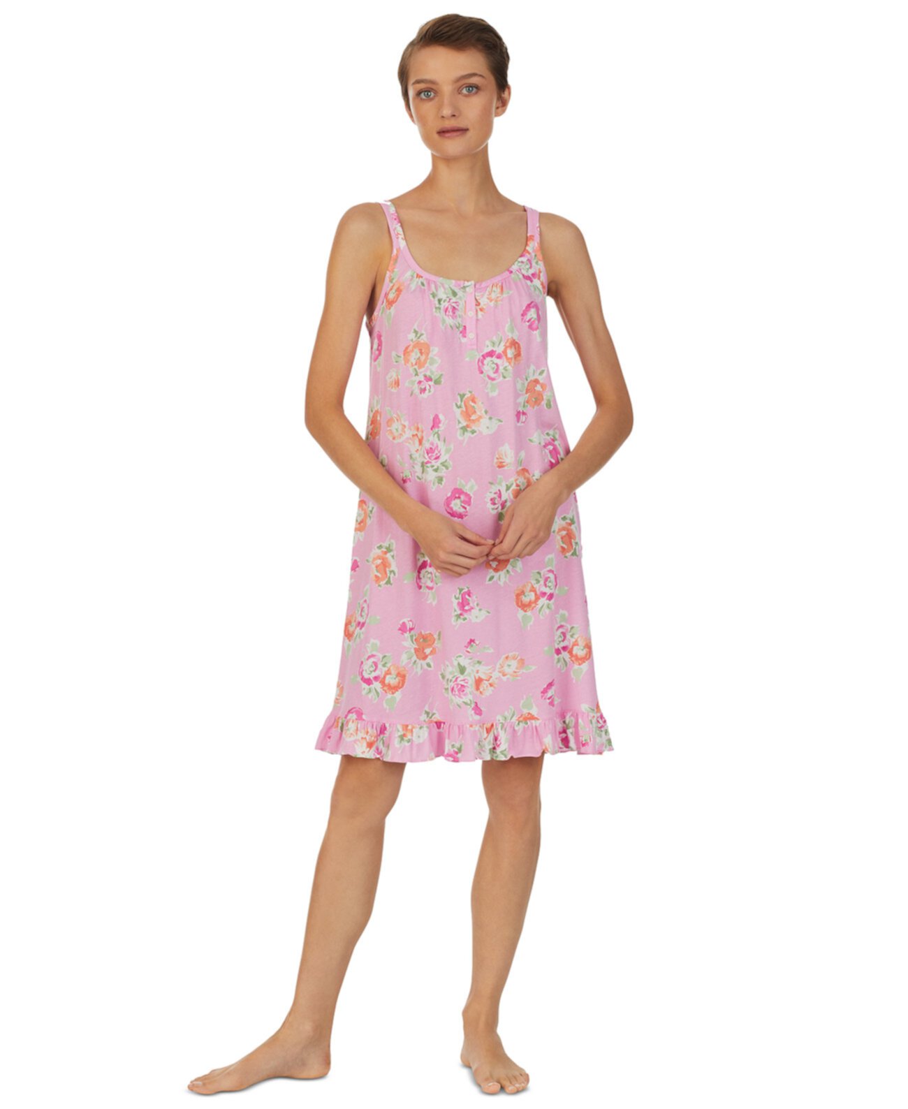 Женская ночная рубашка с оборками и принтом Ralph Lauren