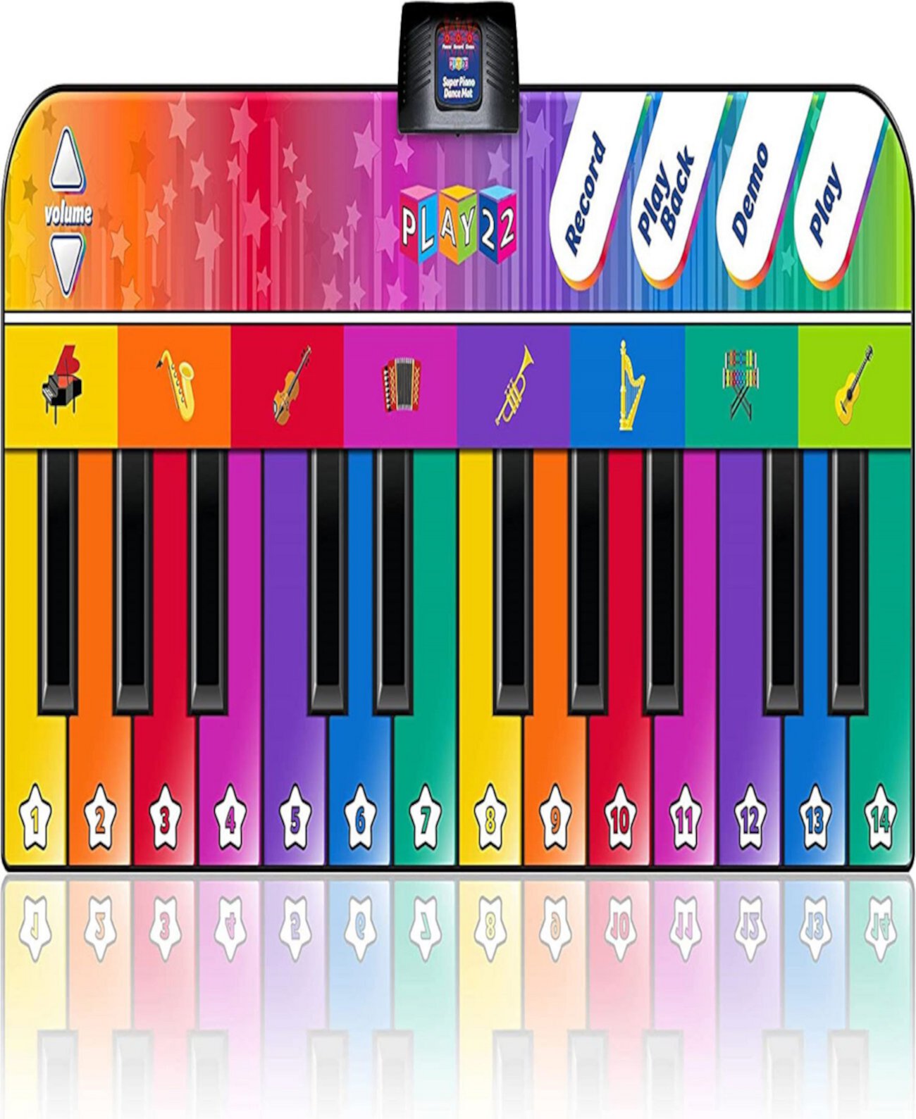 Красочный игровой коврик с клавиатурой, 71 дюйм, 24 клавишный игровой коврик для фортепиано Play22