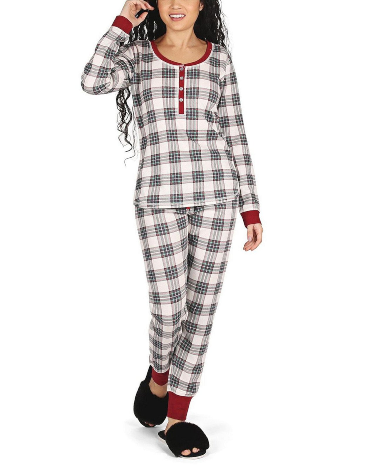 Женская клетчатая пижама в тон, комплект из 2 предметов MEMOI