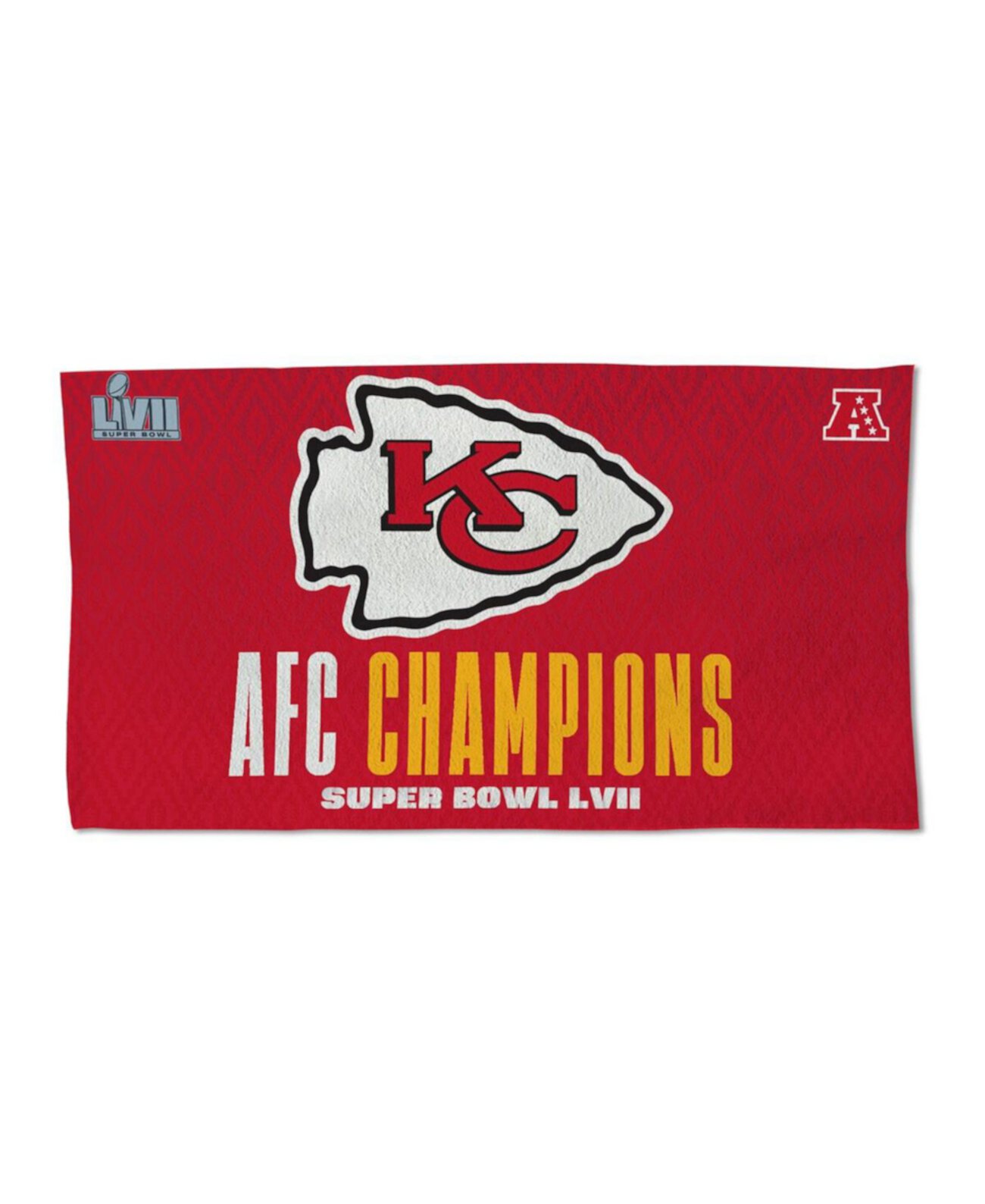 Двустороннее полотенце Kansas City Chiefs 2022 AFC Чемпионов, 56x107 см, 100% хлопок Wincraft