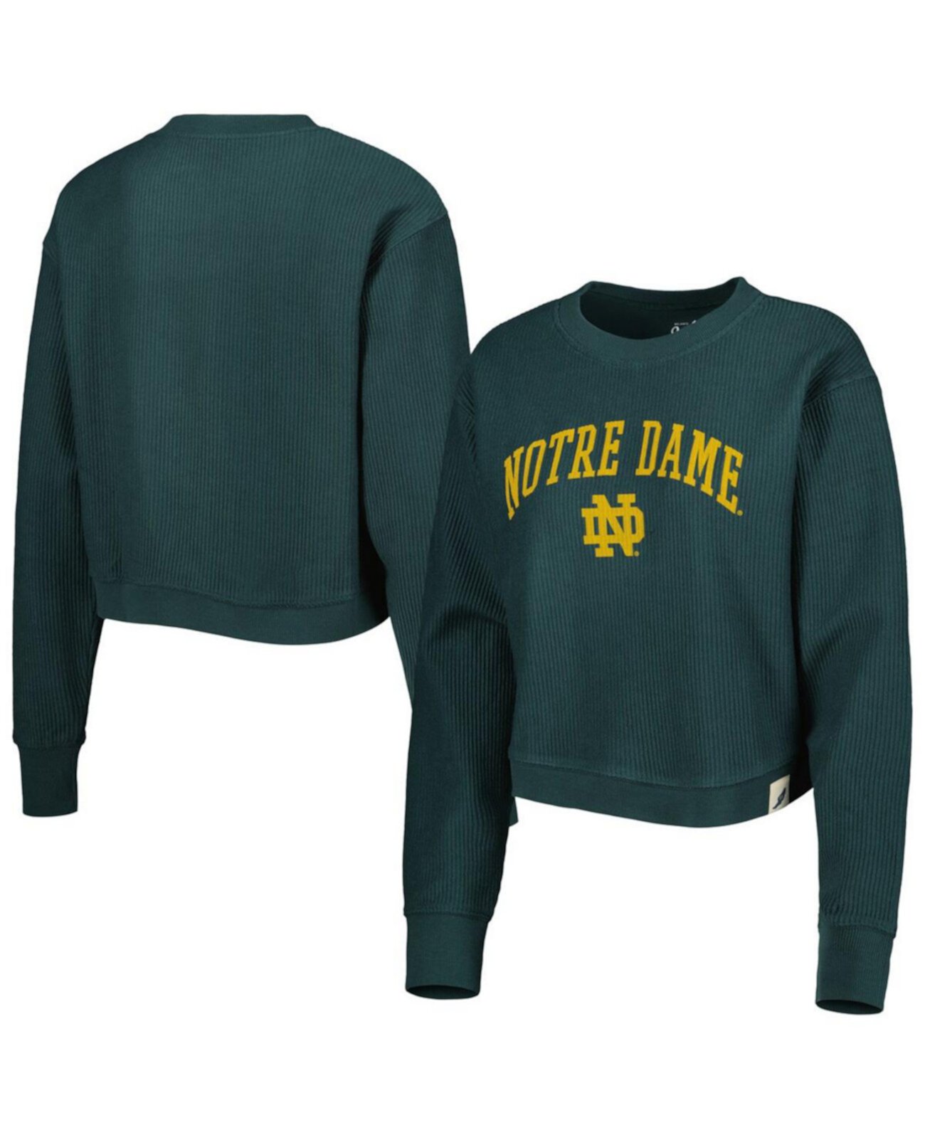 Женская зеленая толстовка Notre Dame Fighting Irish Classic Campus из шнурованной древесины League Collegiate Wear