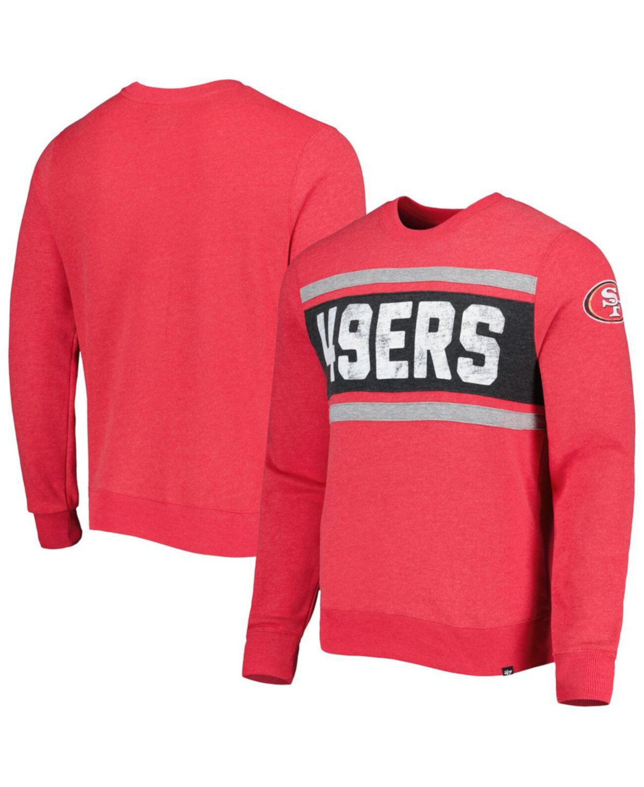 Мужская толстовка с пуловером San Francisco 49ers Bypass Tribeca с меланжевым принтом Scarlet '47 Brand