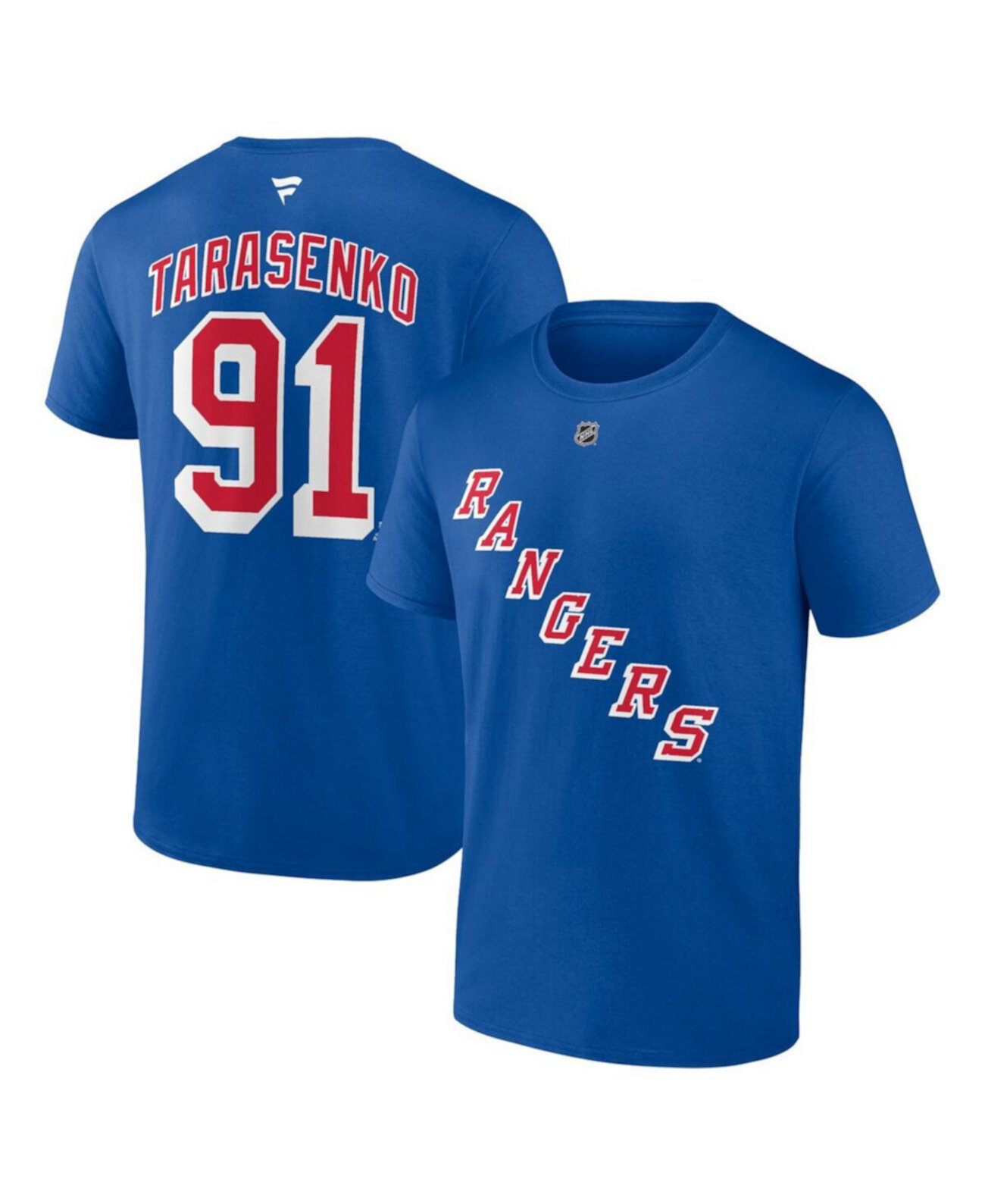 Мужская футболка с логотипом Владимира Тарасенко Royal New York Rangers Authentic Stack с именем и номером Fanatics