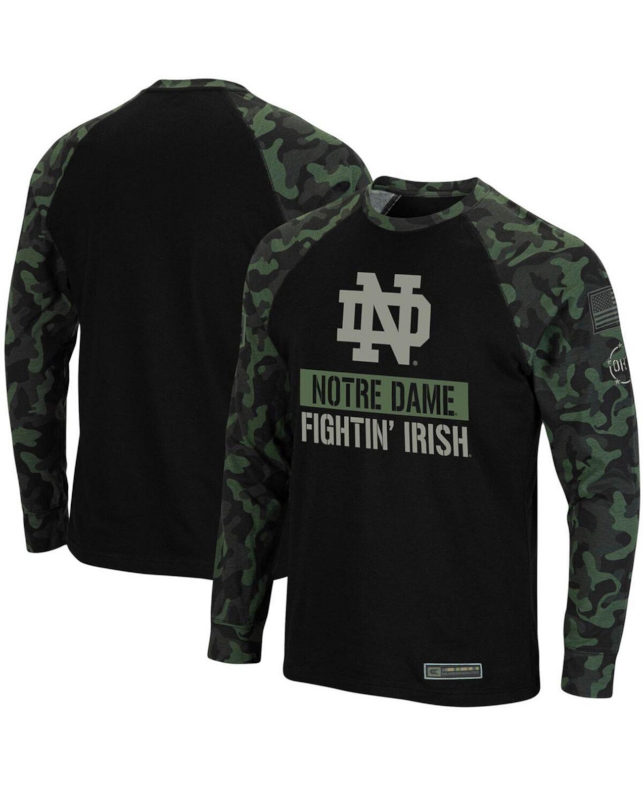 Мужская Джерси Colosseum Notre Dame Fighting Irish OHT Военно-Вдохновленная Футболка Длинным Рукавом Colosseum