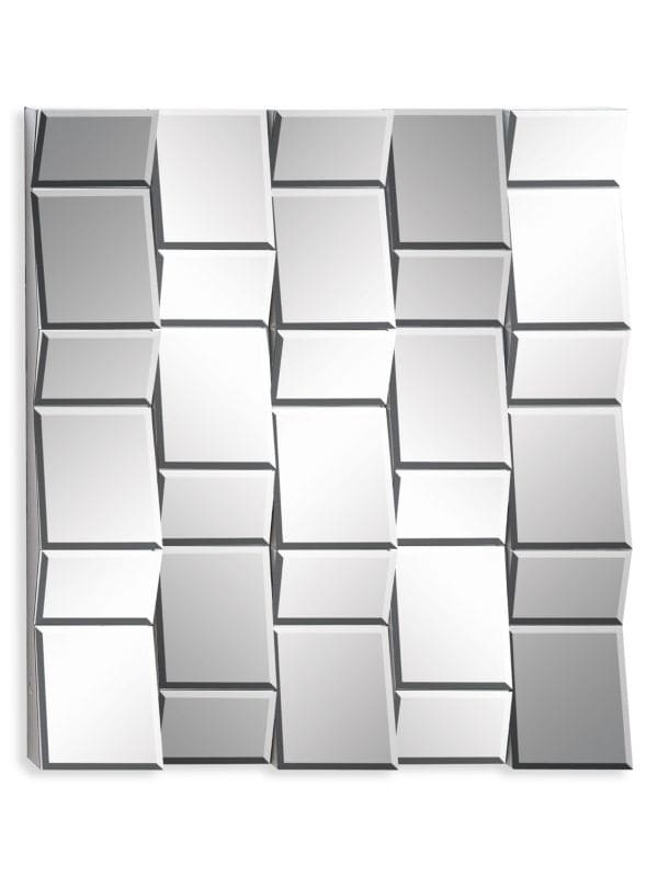 Серебряное квадратное настенное зеркало Primrose Valley