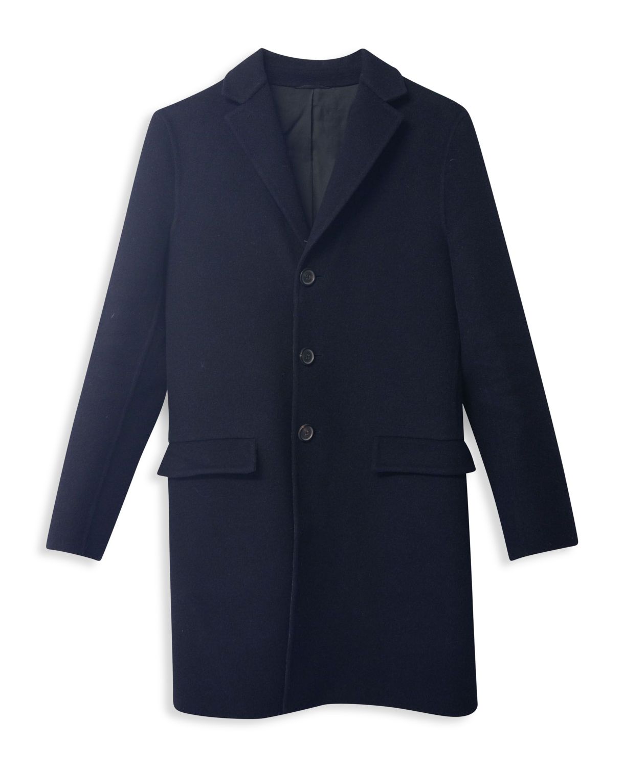 Темно-синее шерстяное пальто на пуговицах Jil Sander Jil Sander