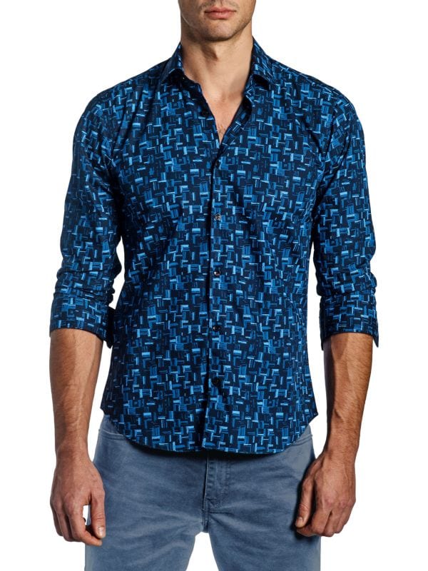 Рубашка на пуговицах с геометрическим рисунком Jared Lang