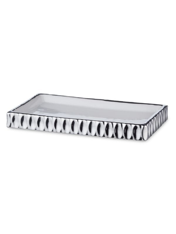 Silver Wave Ceramic Amenity Tray Roselli