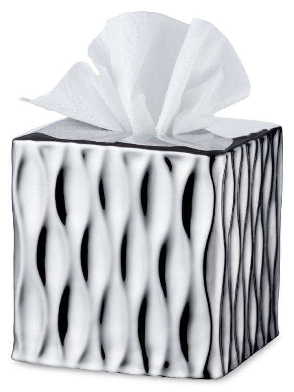 Silver Wave Ceramic Tissue Holder Roselli