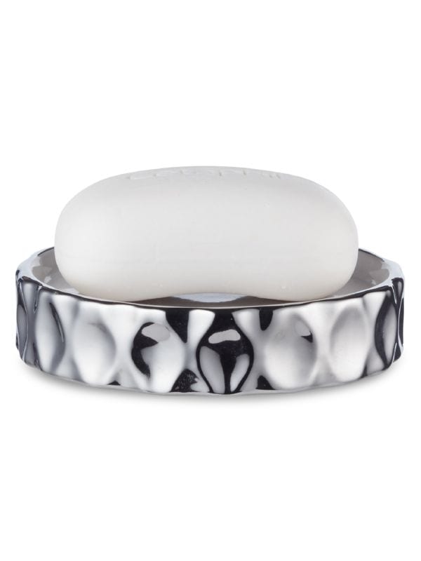 Silver Wave Ceramic Soap Dish Roselli