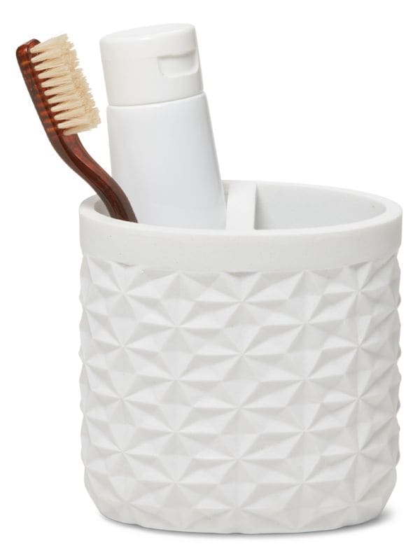 Quilted Textured Resin Toothbrush Holder Roselli